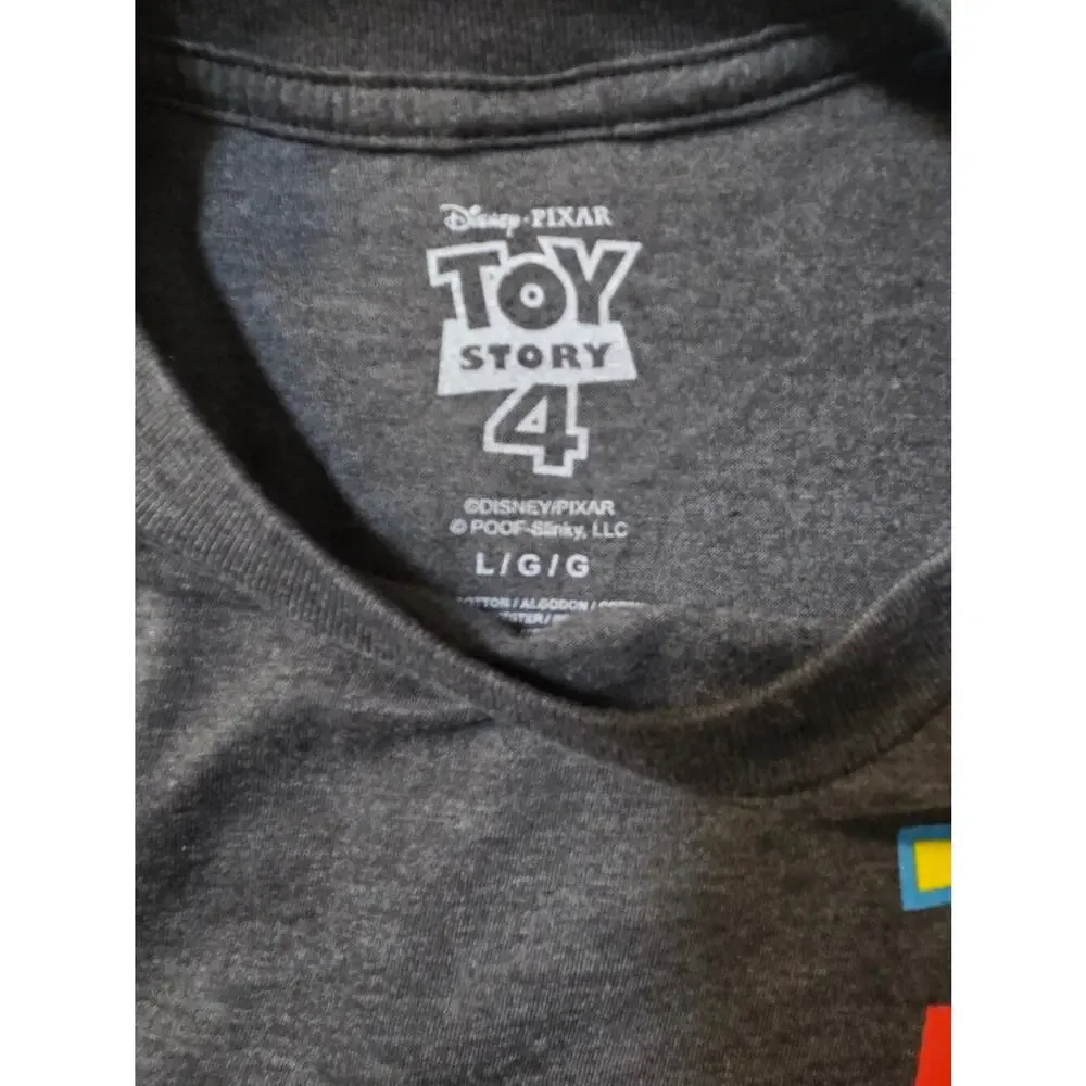 Disney Toy Story 4 Shirt Large L Gray Buzz Woody Bo Peep Slinky Dog Alien NWOT